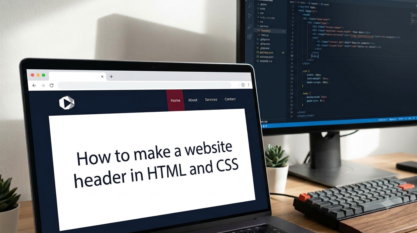 How to make a website header in HTML and CSS