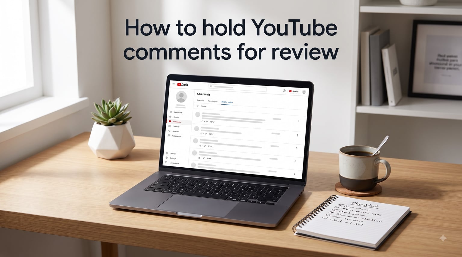 How to hold YouTube comments for review
