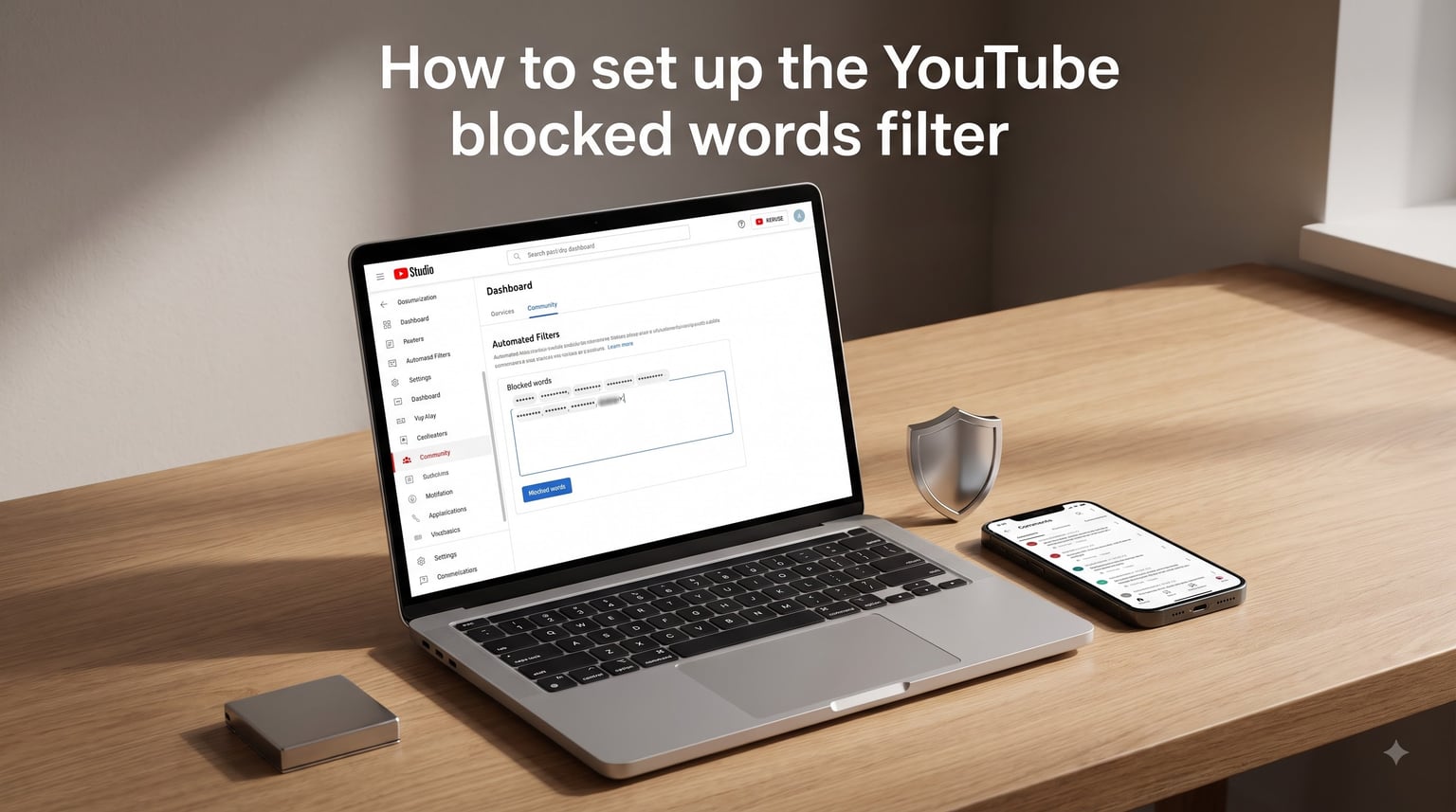 How to set up the YouTube blocked words filter