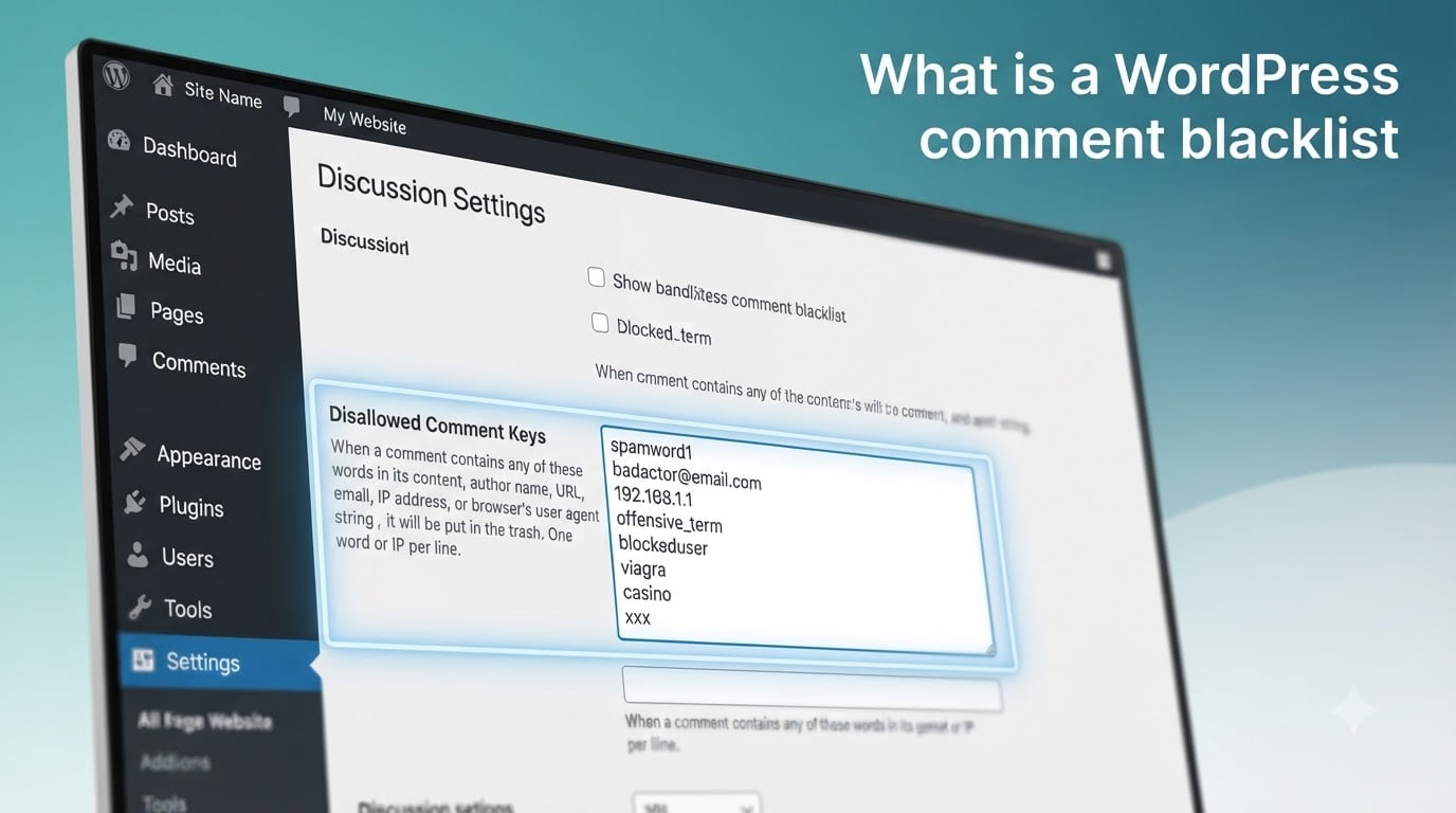 What is a WordPress comment blacklist