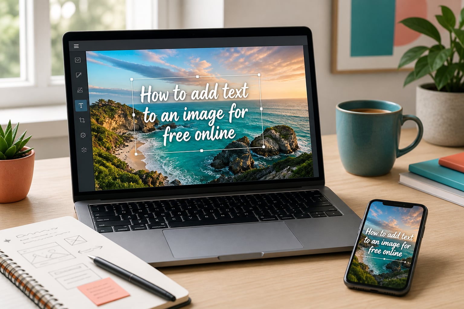 How to add text to an image for free online