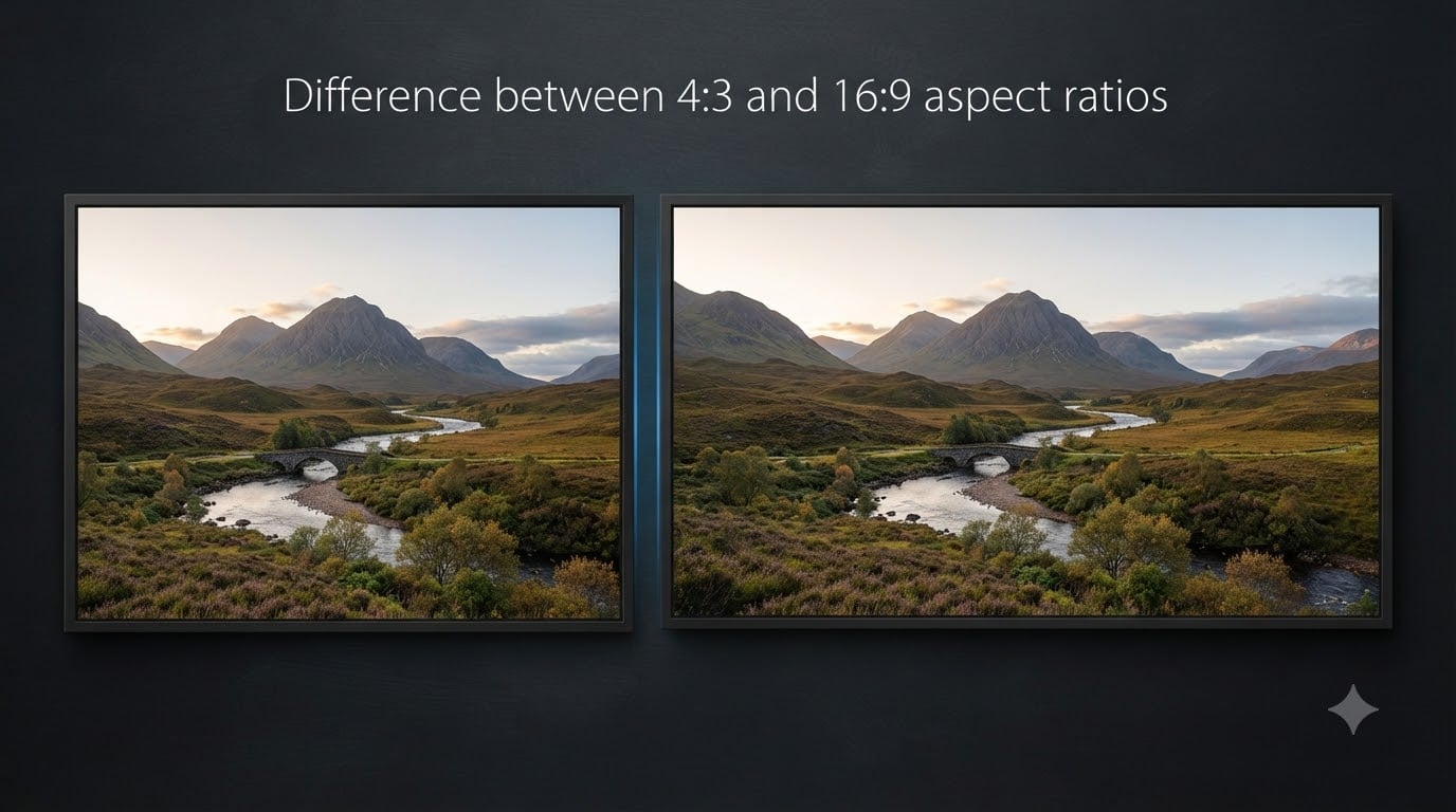Difference between 4:3 and 16:9 aspect ratios